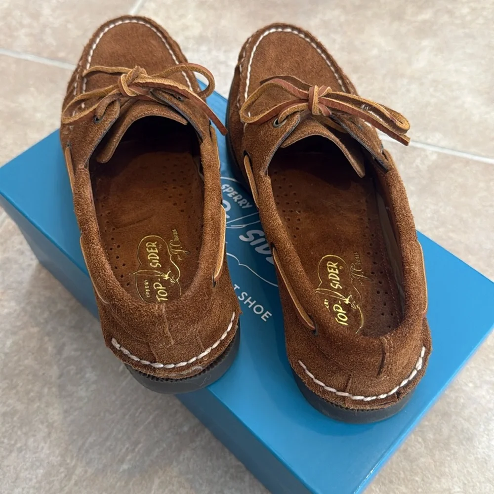 Sperry x J. Crew Authentic Original Unisex  Suede Boat Shoes Topsiders EUC